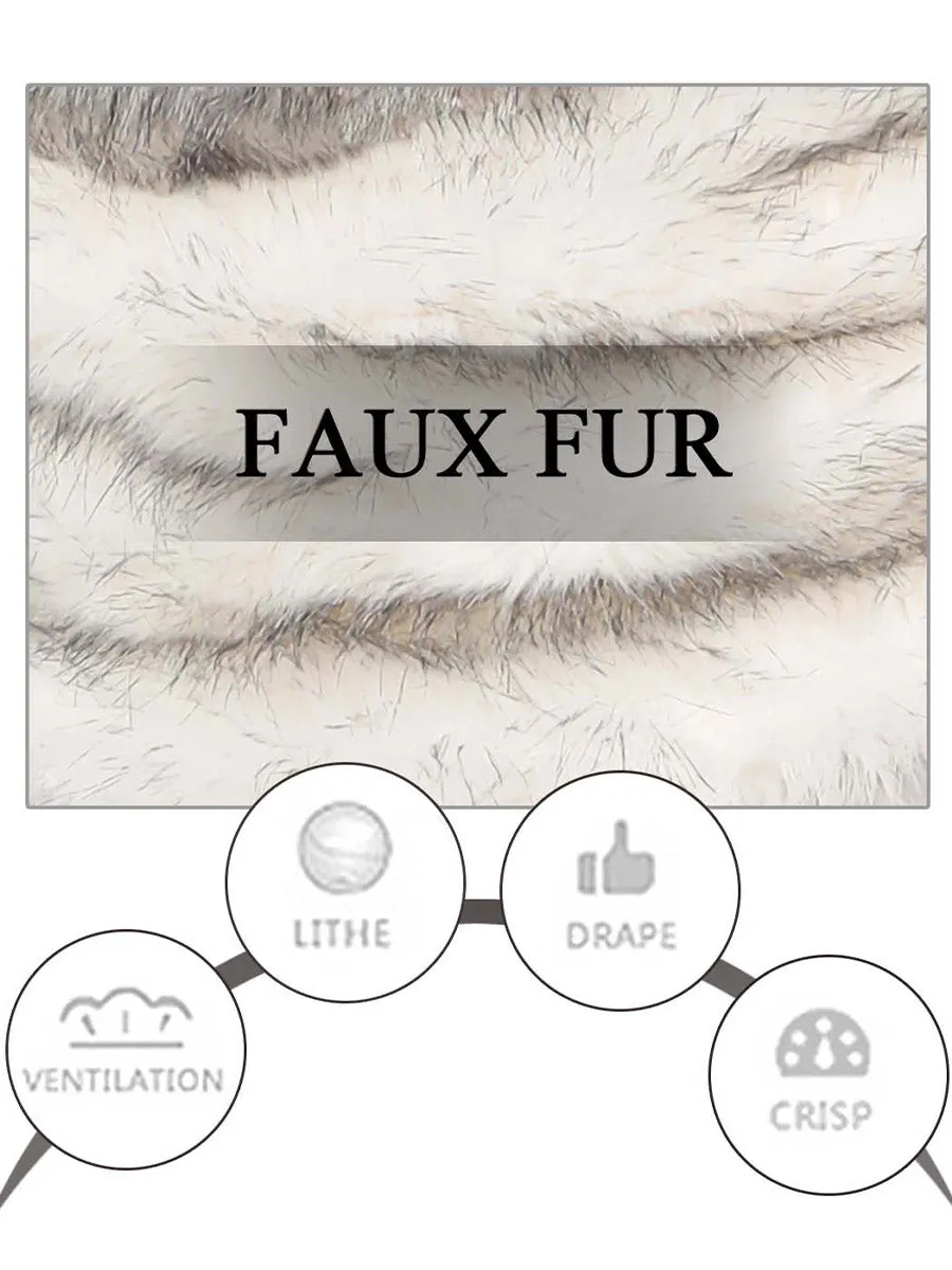 2025 Black and White Imitation Rabbit Fur Short Shawl
