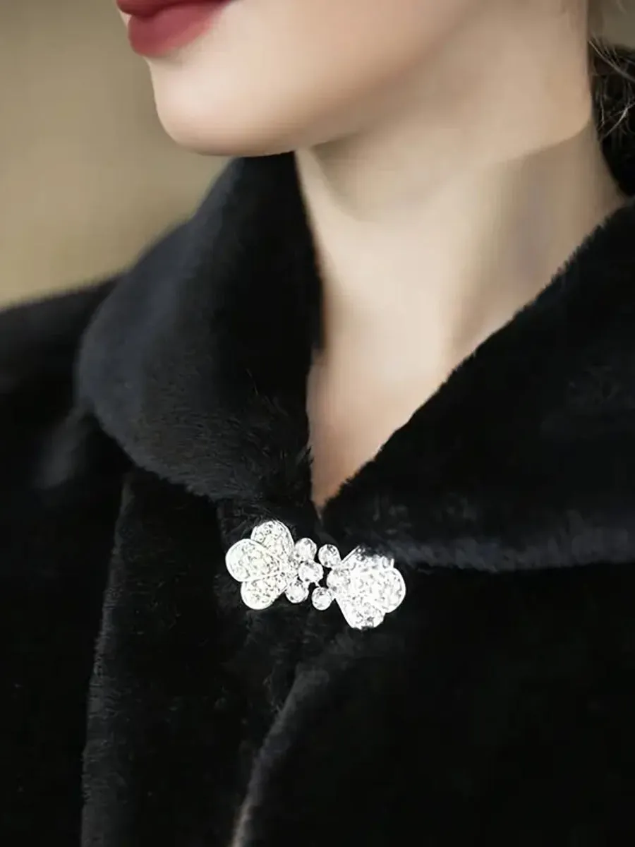 2025 Black Baroque Style Sparkling Bridal Shawl With Diamond Buckle