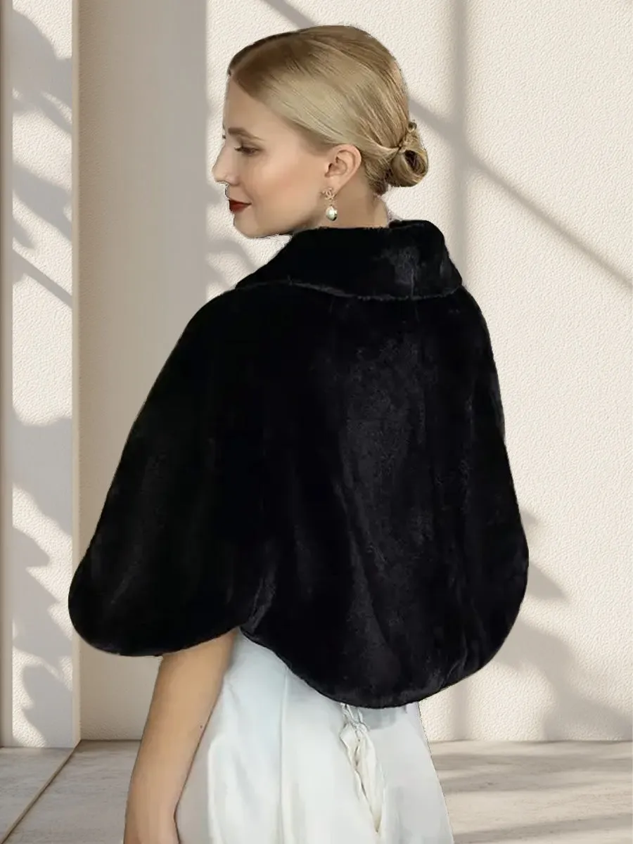 2025 Black Baroque Style Sparkling Bridal Shawl With Diamond Buckle