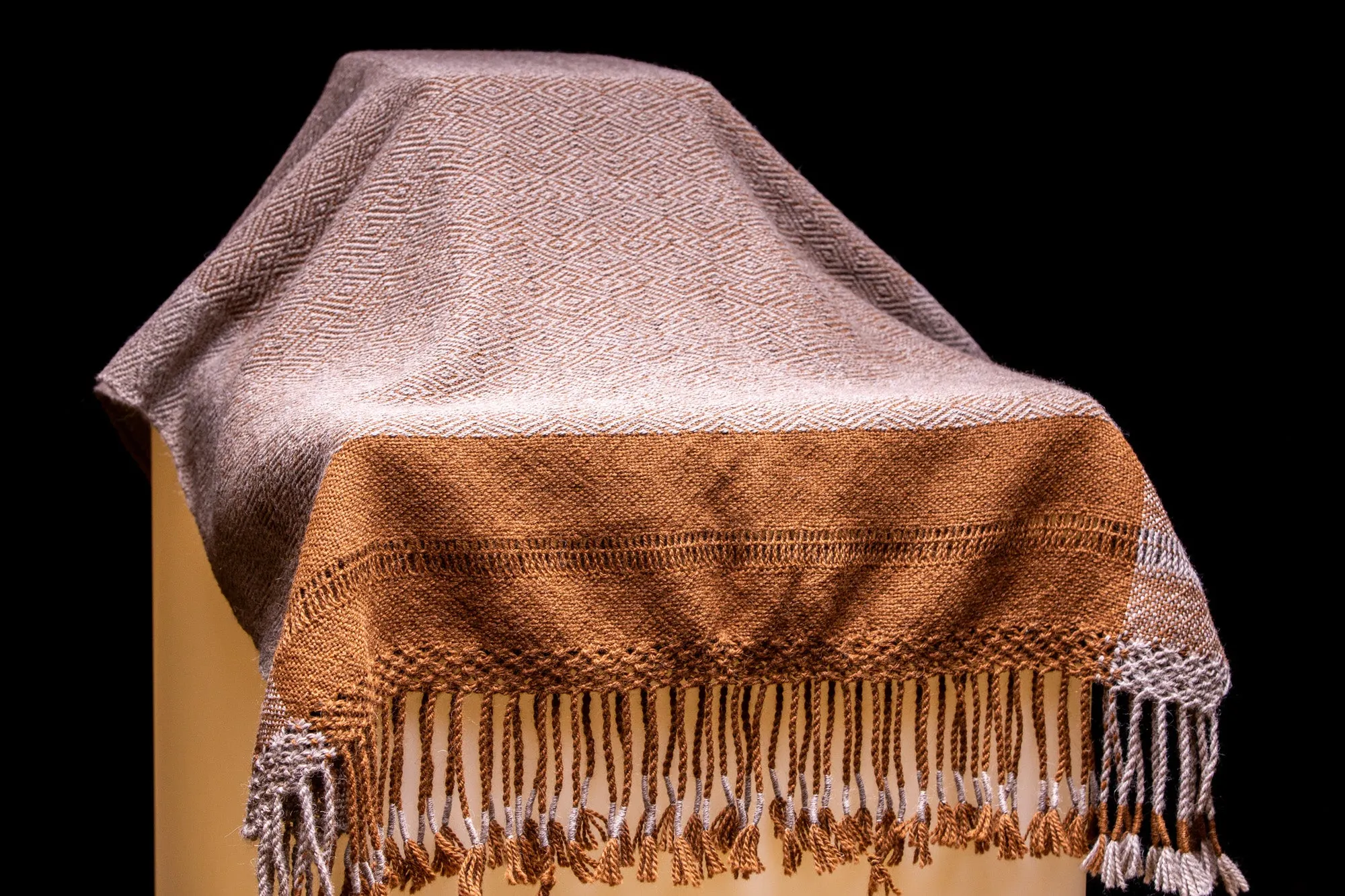 Alpaca Shawl - Natural Brown Partridge