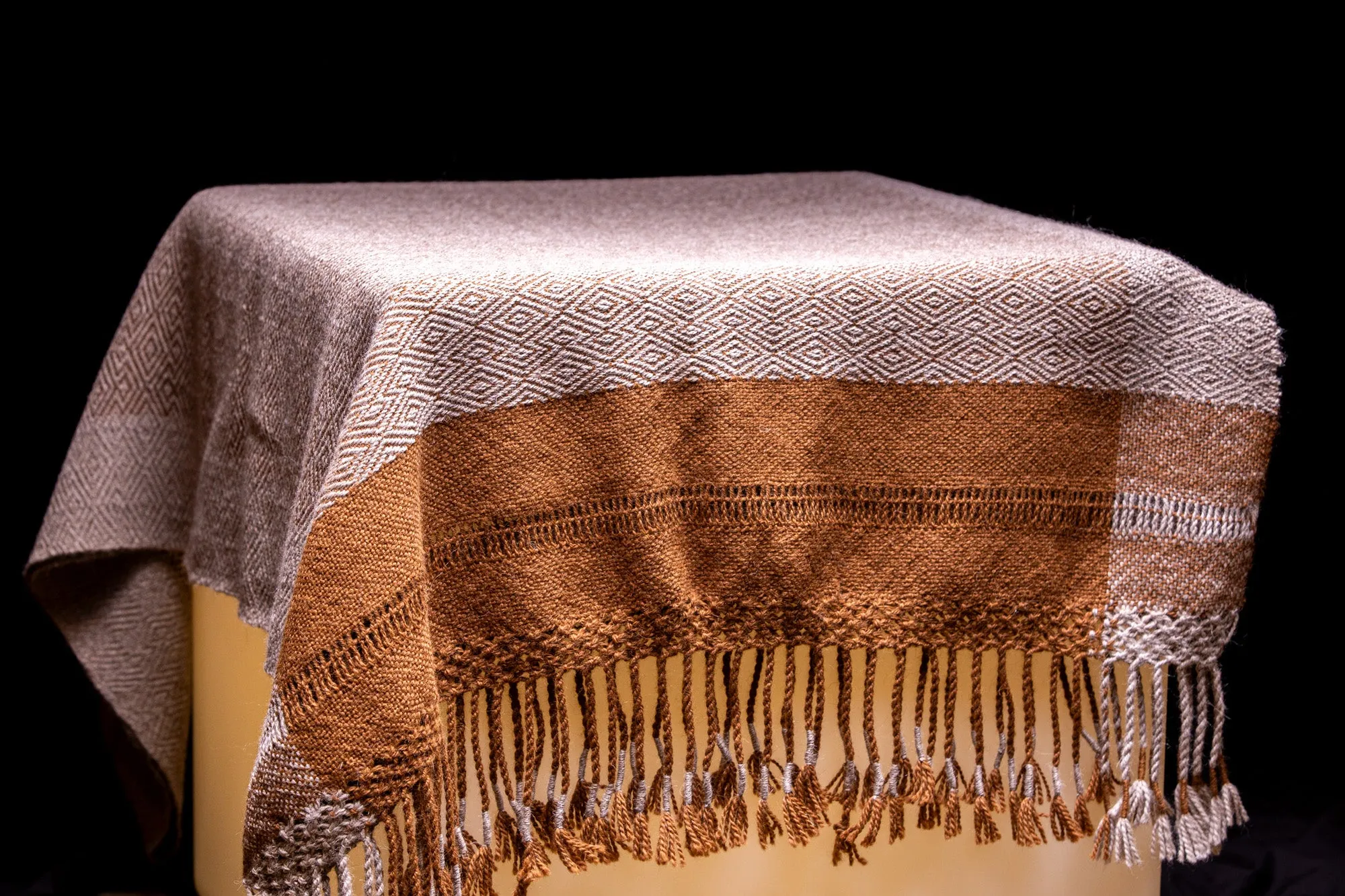 Alpaca Shawl - Natural Brown Partridge
