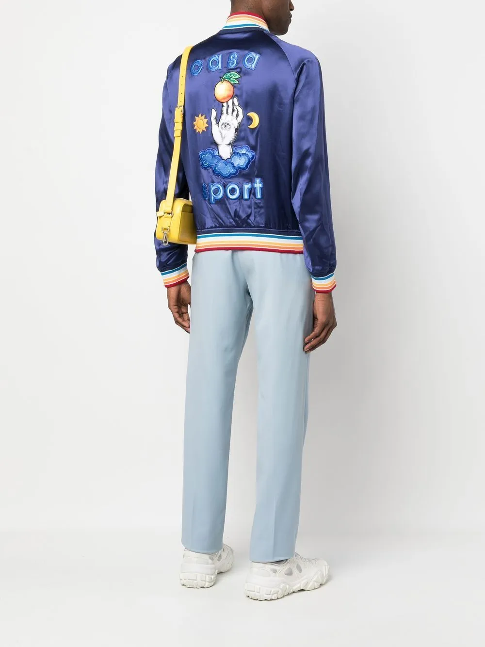 CASABLANCA Casa Talisman Patch Souvenir Jacket Navy
