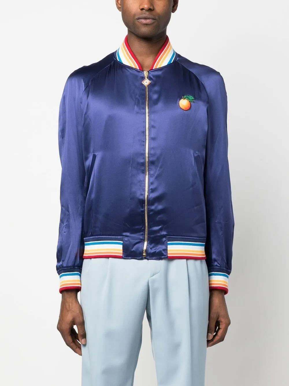 CASABLANCA Casa Talisman Patch Souvenir Jacket Navy
