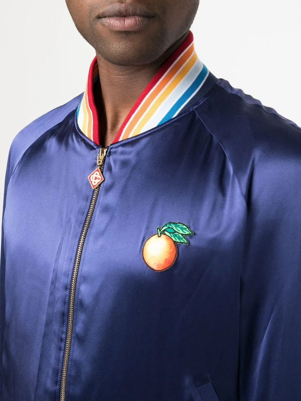 CASABLANCA Casa Talisman Patch Souvenir Jacket Navy