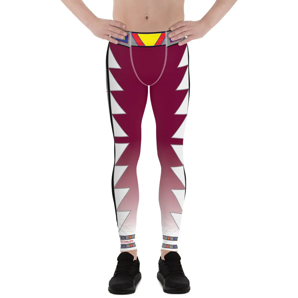 Centered Maroon Fade Men's Leggings