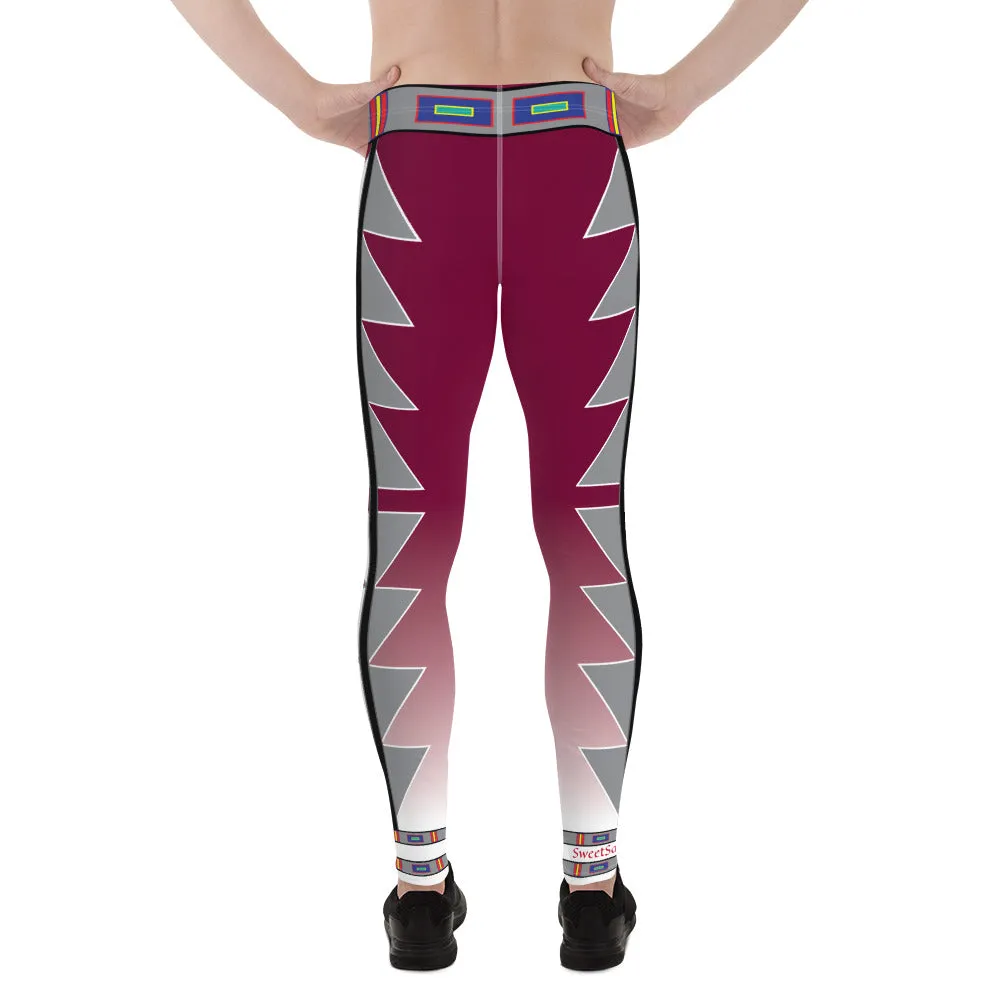 Centered Maroon Fade Men's Leggings
