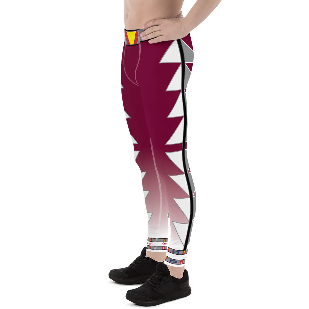 Centered Maroon Fade Men's Leggings
