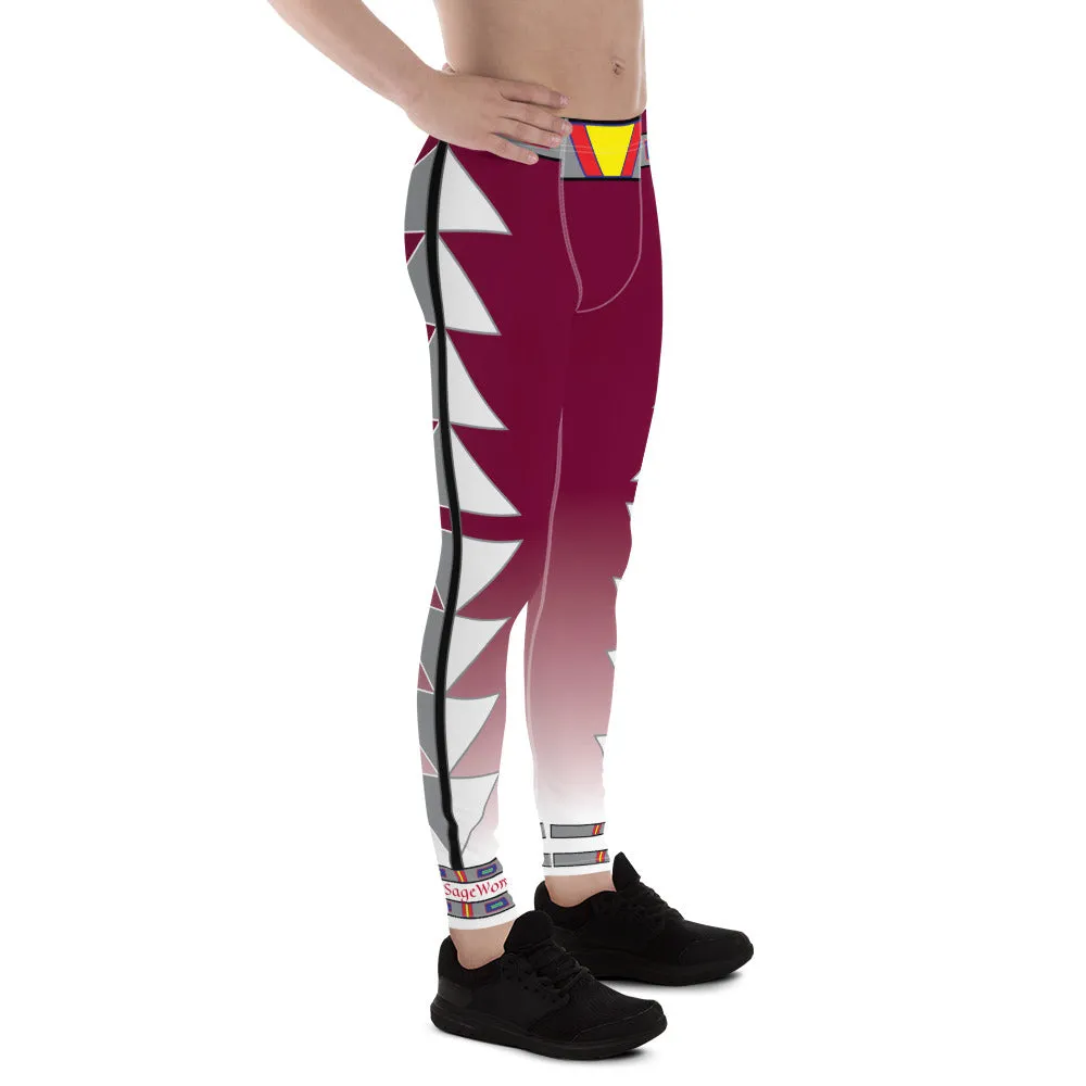 Centered Maroon Fade Men's Leggings