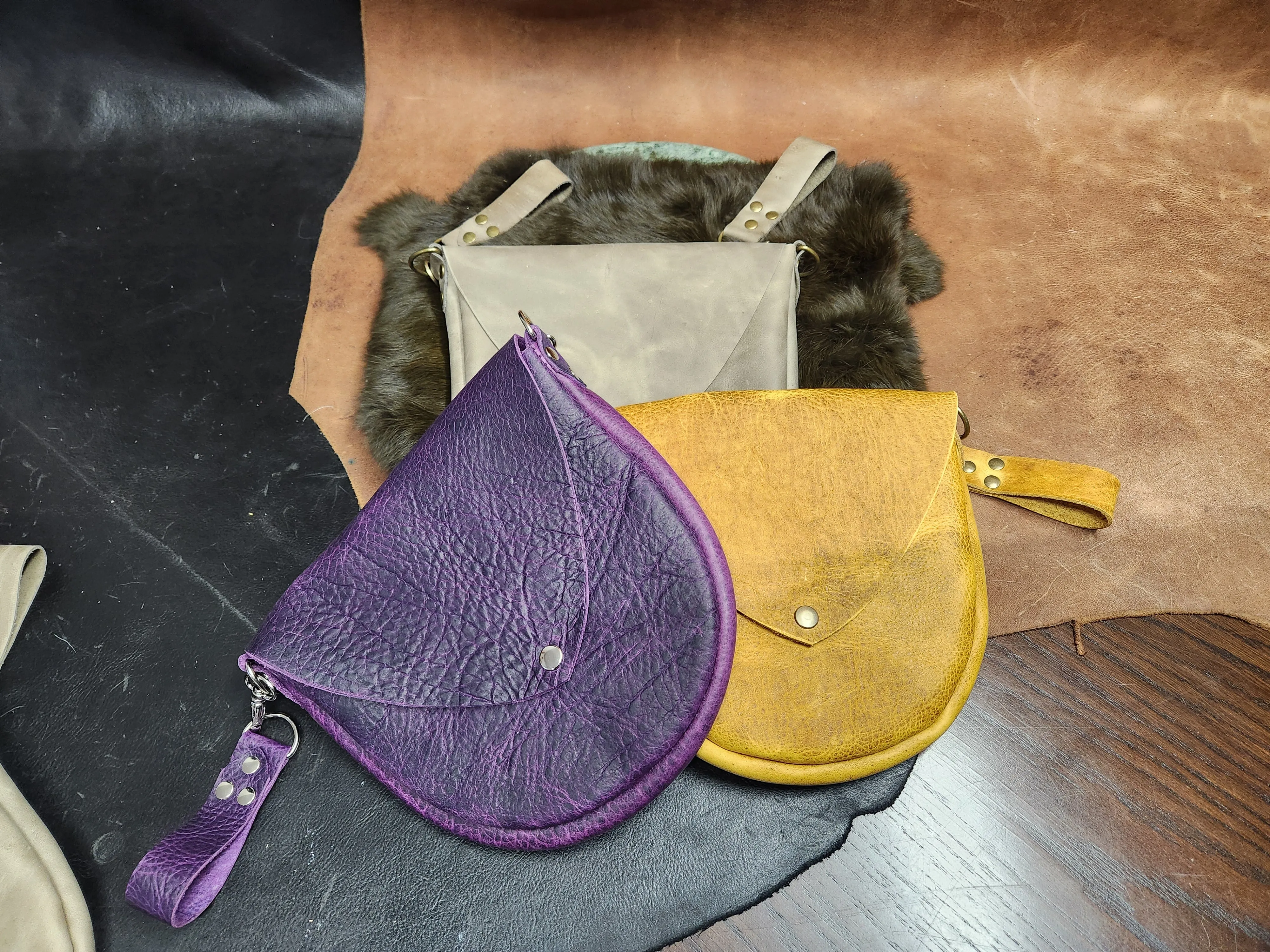 Colorful Leather Belt Bags