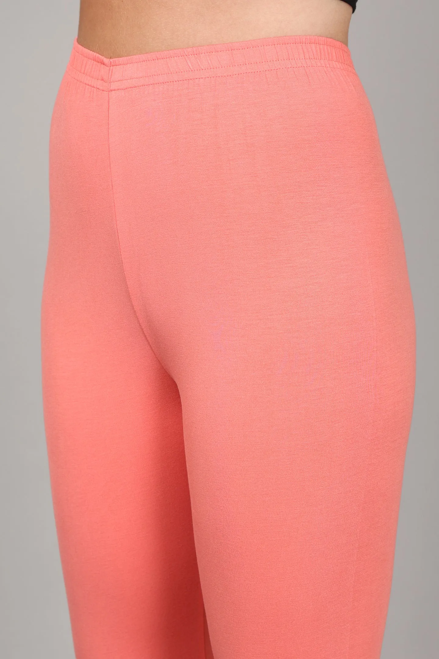 COTTON CHURIDAR LEGGINGS - PEACH