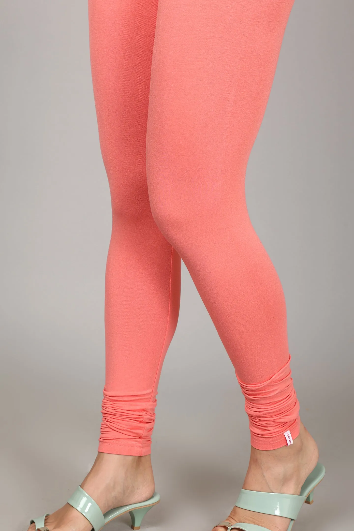 COTTON CHURIDAR LEGGINGS - PEACH