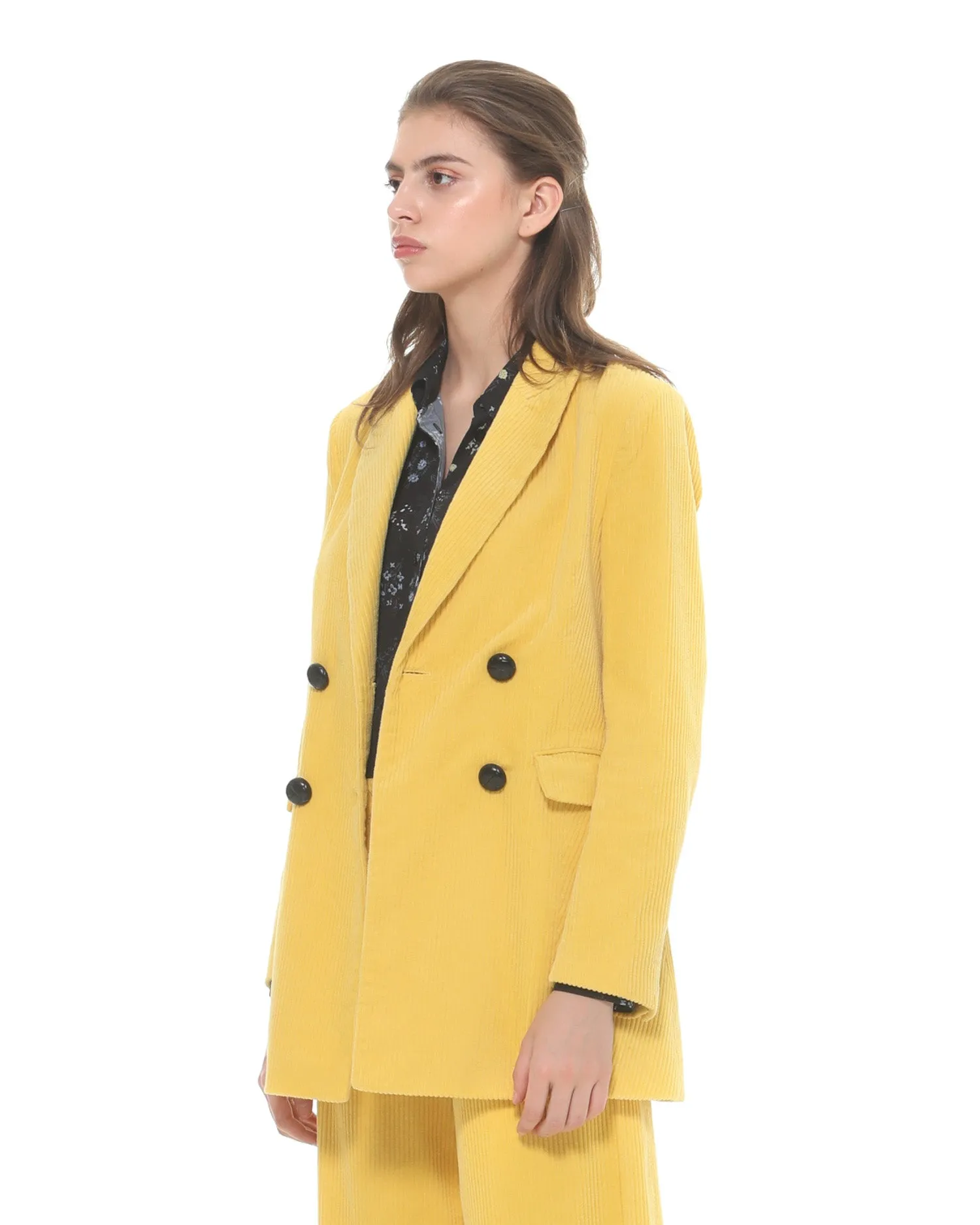 Double-breasted long jacket