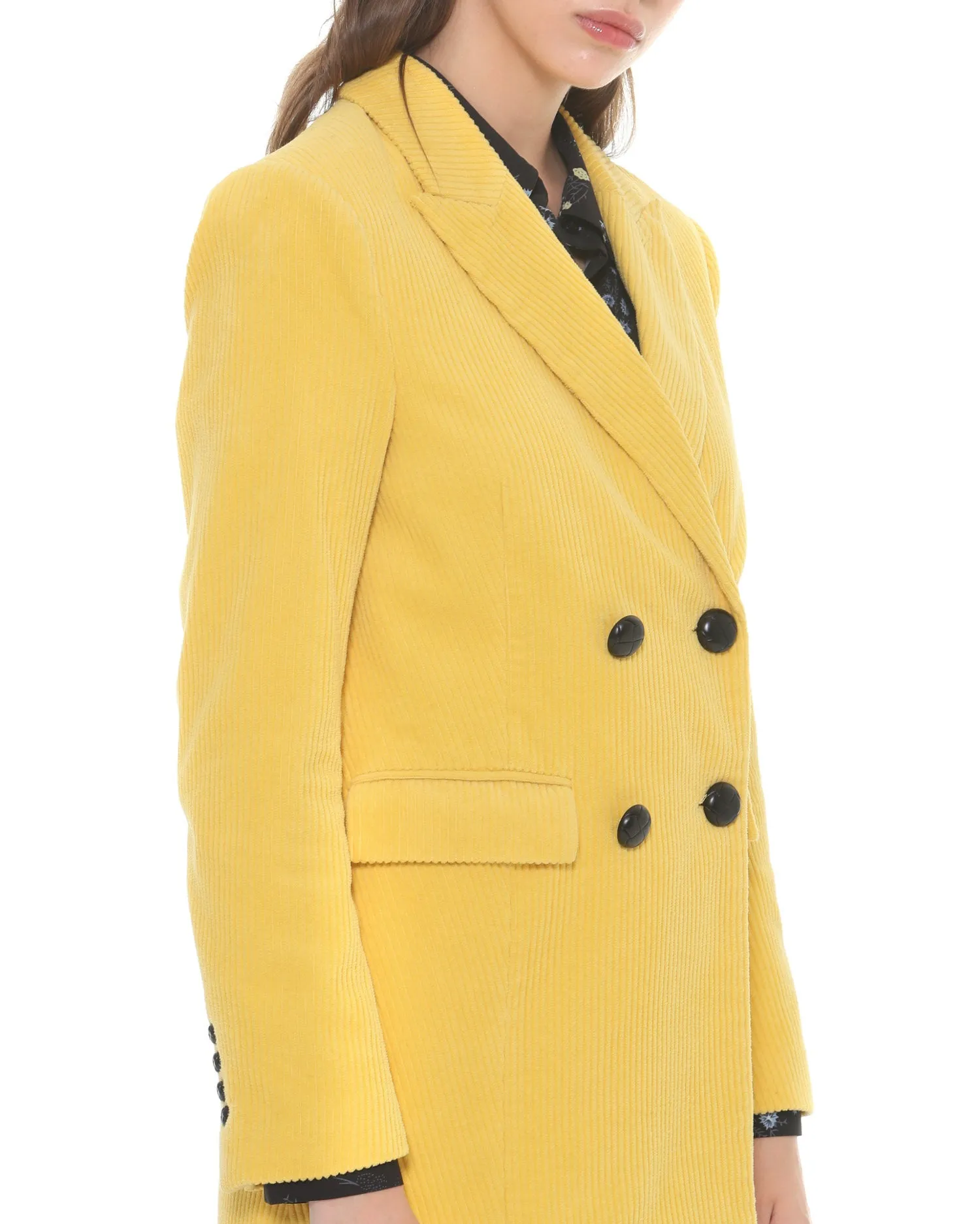 Double-breasted long jacket