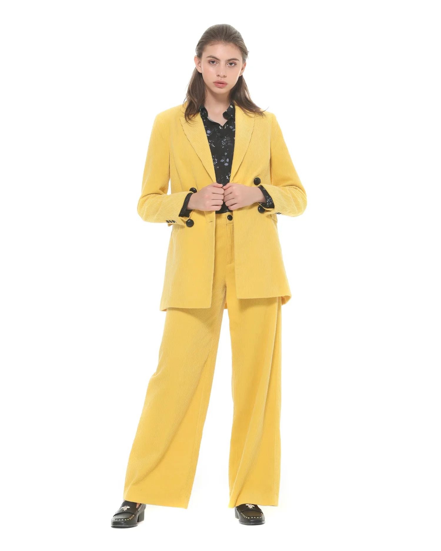 Double-breasted long jacket
