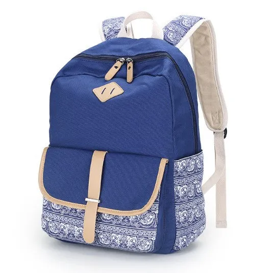 Fashion Flower Printed Women's Canvas Backpack