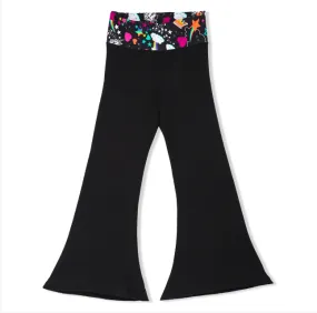 Girls Unicorn Black Zen Flare Legging