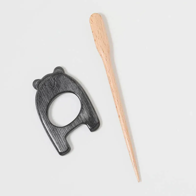 KnitPro -Symfonie Shawl Stick with brooch - LazyBear