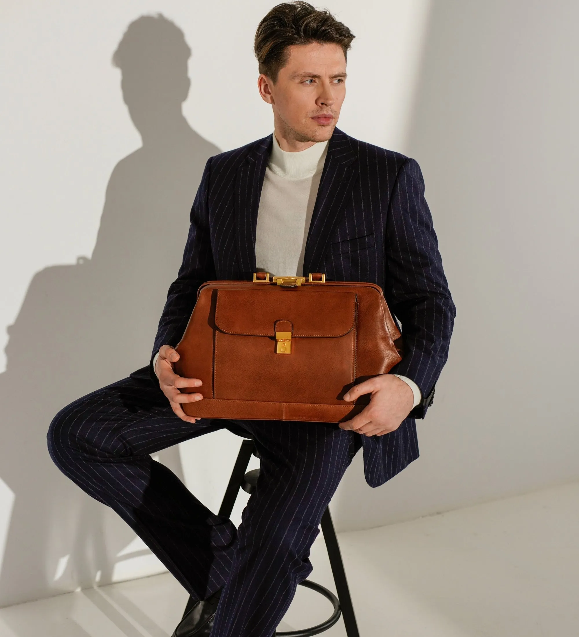 Large Italian Leather Doctor Bag - Hamlet