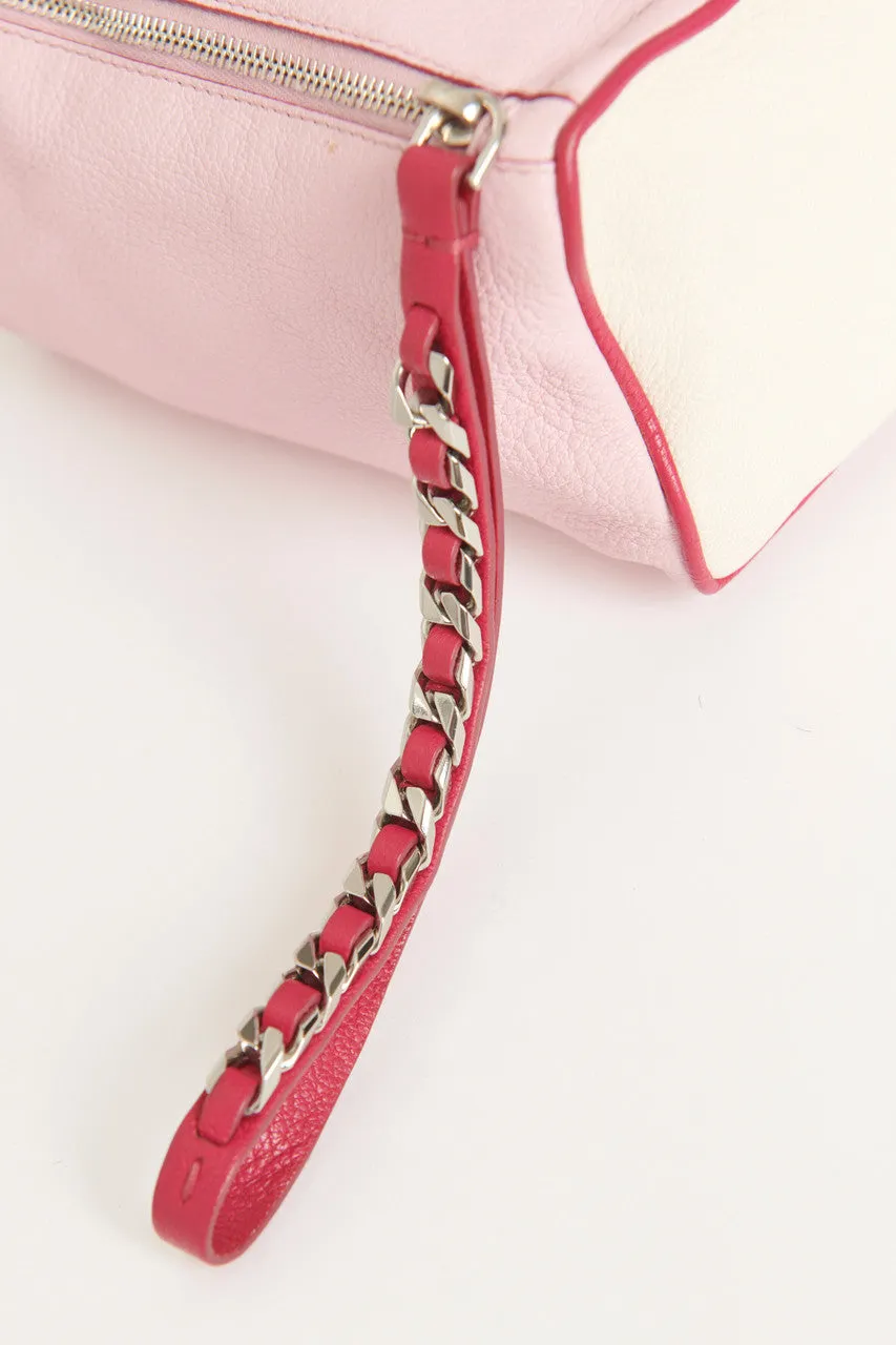 Pink and Cream Preowned Pandora Wristlet Clutch Bag