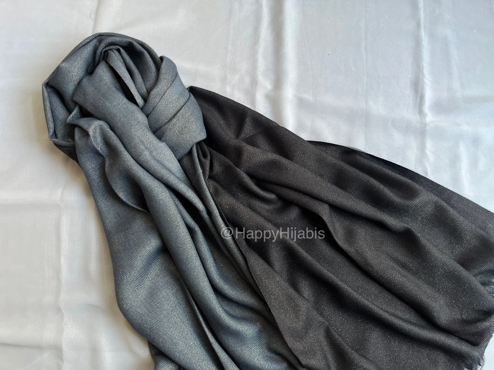 Reversible Moonlight Pashmina- Oxford Blue Ice