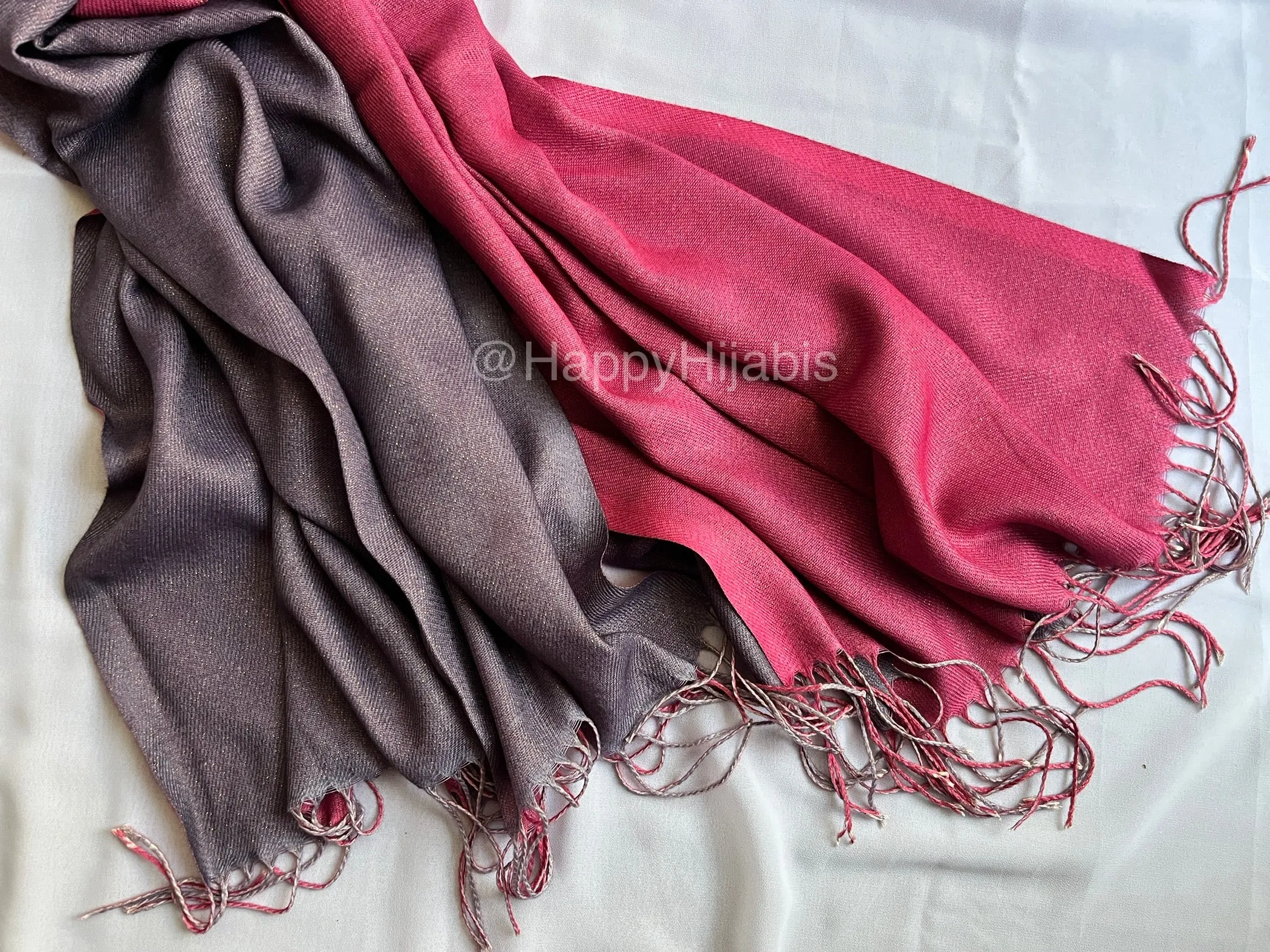Reversible Moonlight Pashmina- Pink purple