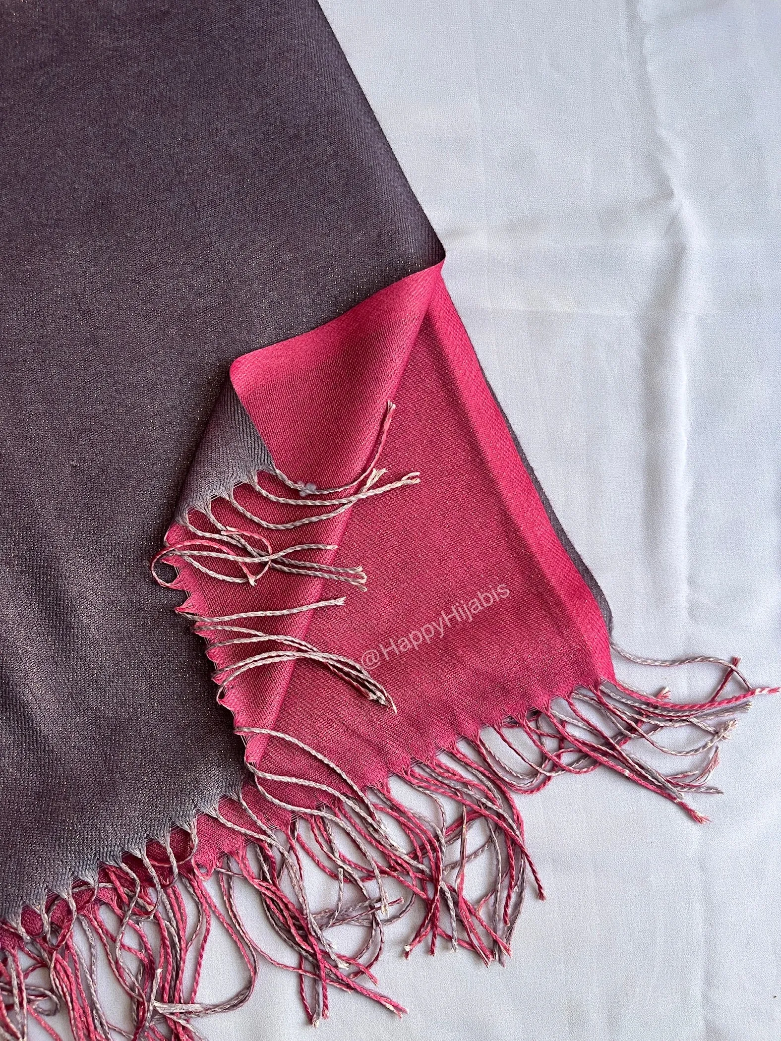 Reversible Moonlight Pashmina- Pink purple