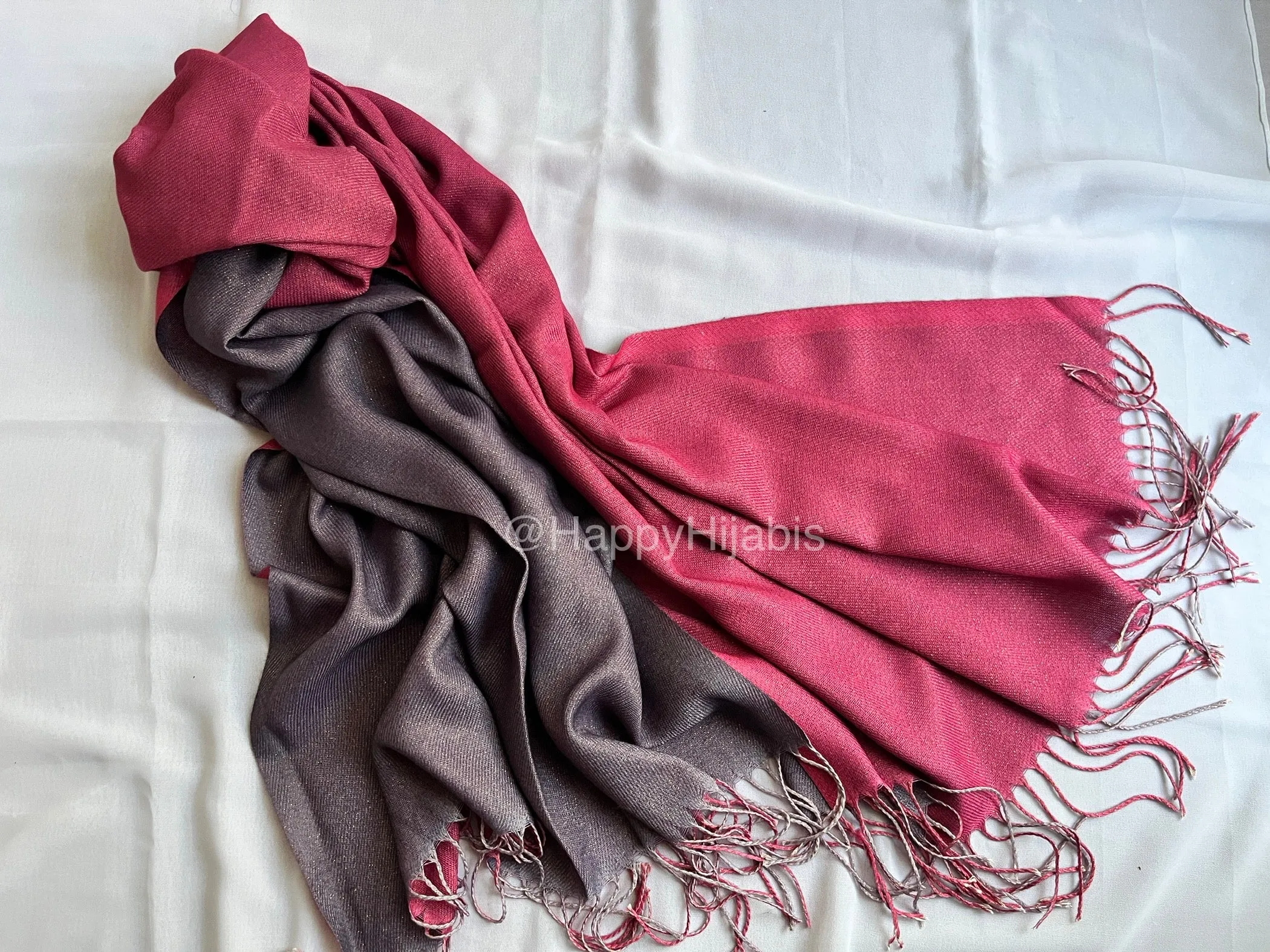 Reversible Moonlight Pashmina- Pink purple
