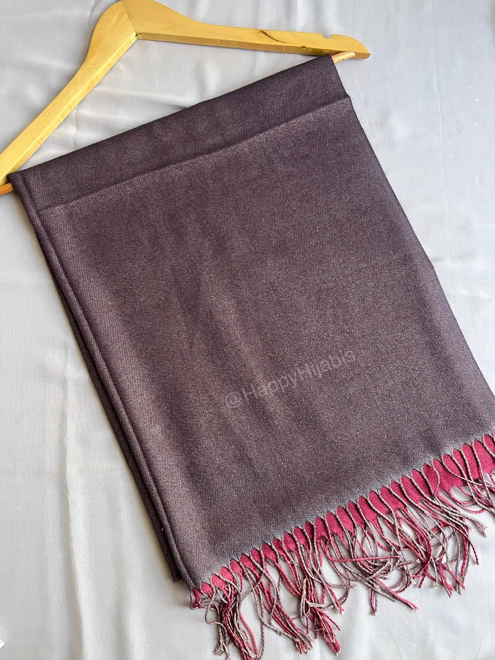 Reversible Moonlight Pashmina- Pink purple