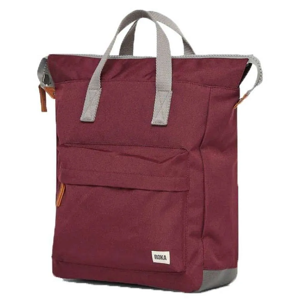 Roka Bantry B Small Sustainable Canvas Backpack - Sienna Burgundy