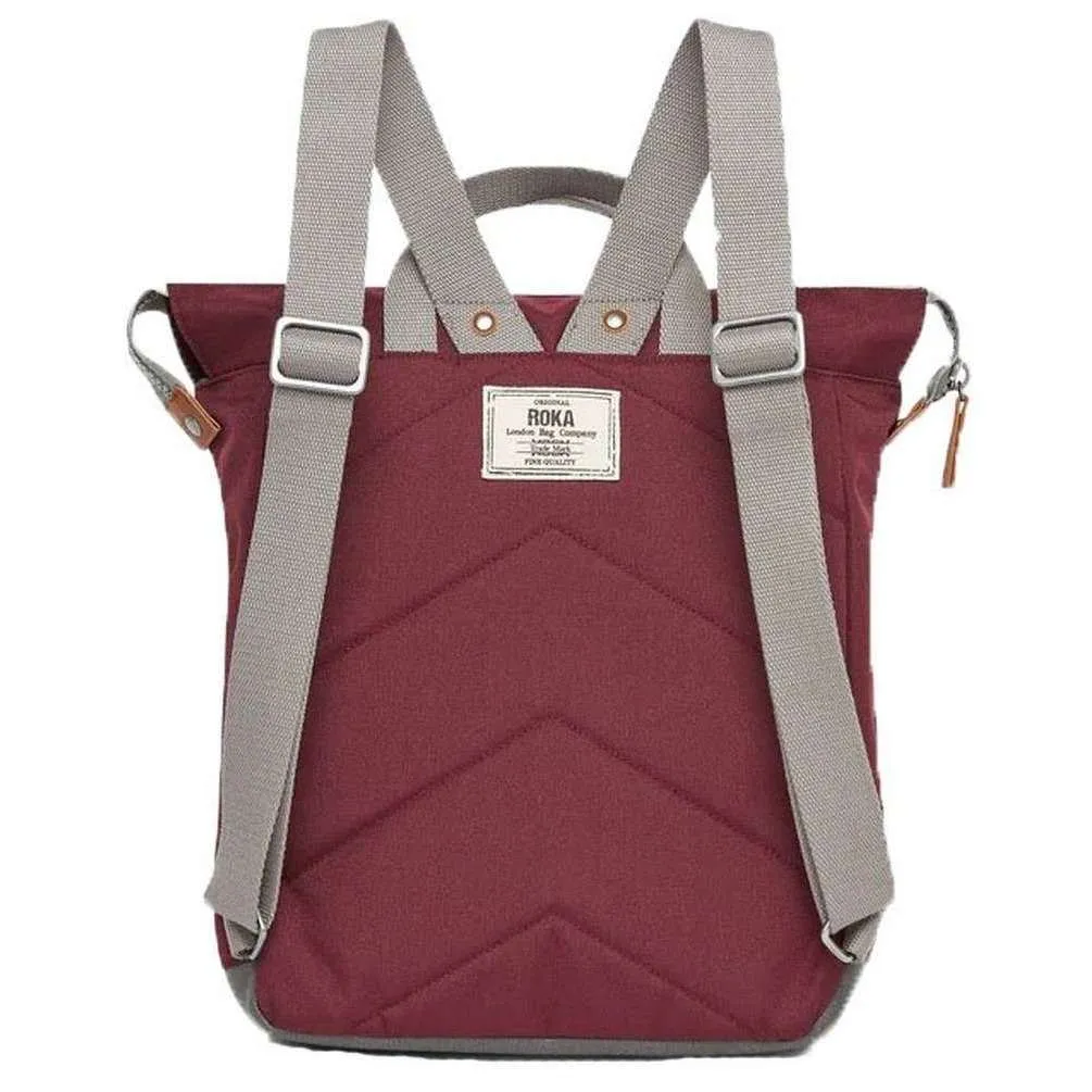 Roka Bantry B Small Sustainable Canvas Backpack - Sienna Burgundy