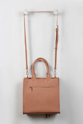 Structured Boxy Vegan Leather Tote Bag