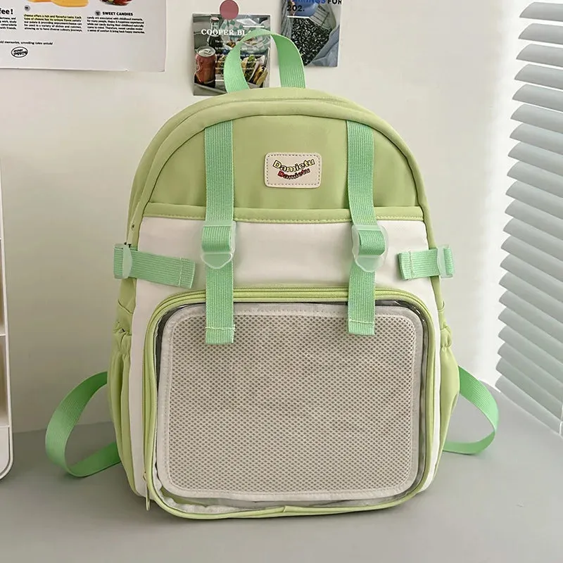 UAKISS  -  Ita Backpacks Teenage Girls Transparent Canvas School Bag New Preppy Style Popular Dispaly Rucksack High-capacity Autumn Сумка