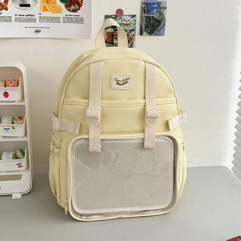 UAKISS  -  Ita Backpacks Teenage Girls Transparent Canvas School Bag New Preppy Style Popular Dispaly Rucksack High-capacity Autumn Сумка