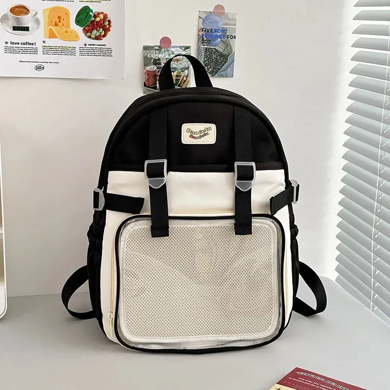 UAKISS  -  Ita Backpacks Teenage Girls Transparent Canvas School Bag New Preppy Style Popular Dispaly Rucksack High-capacity Autumn Сумка