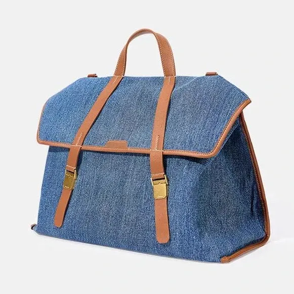 UAKISS  -  Korean Fashion High-capacity Backpacks Denim Canvas School Bag for Women Simple Solid Chic Designed Rucksack Сумка Bolsa Mujer