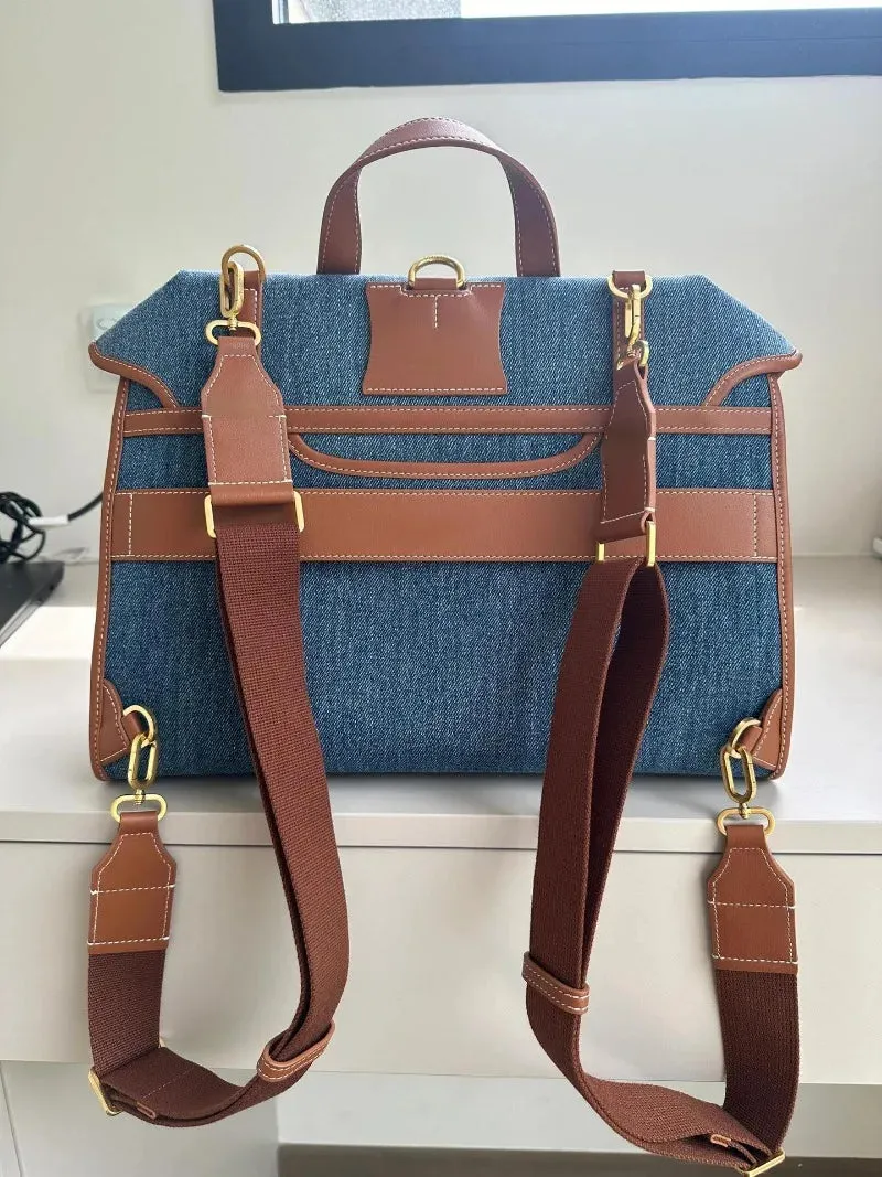 UAKISS  -  Korean Fashion High-capacity Backpacks Denim Canvas School Bag for Women Simple Solid Chic Designed Rucksack Сумка Bolsa Mujer