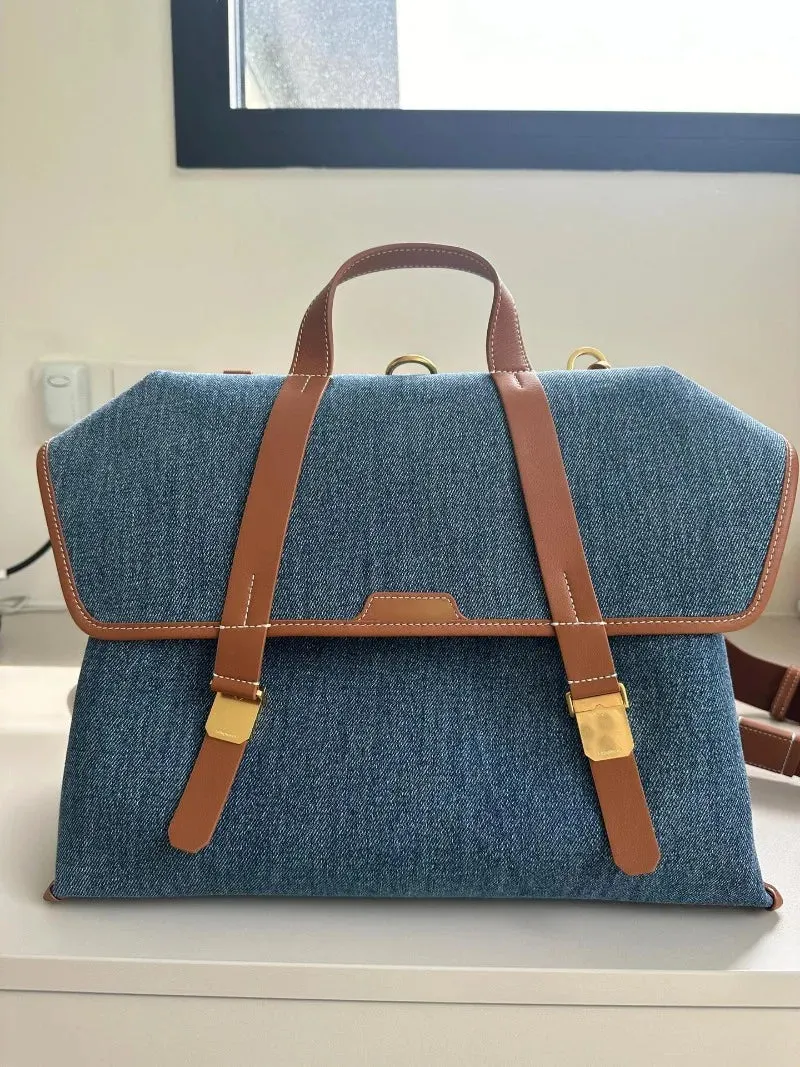 UAKISS  -  Korean Fashion High-capacity Backpacks Denim Canvas School Bag for Women Simple Solid Chic Designed Rucksack Сумка Bolsa Mujer